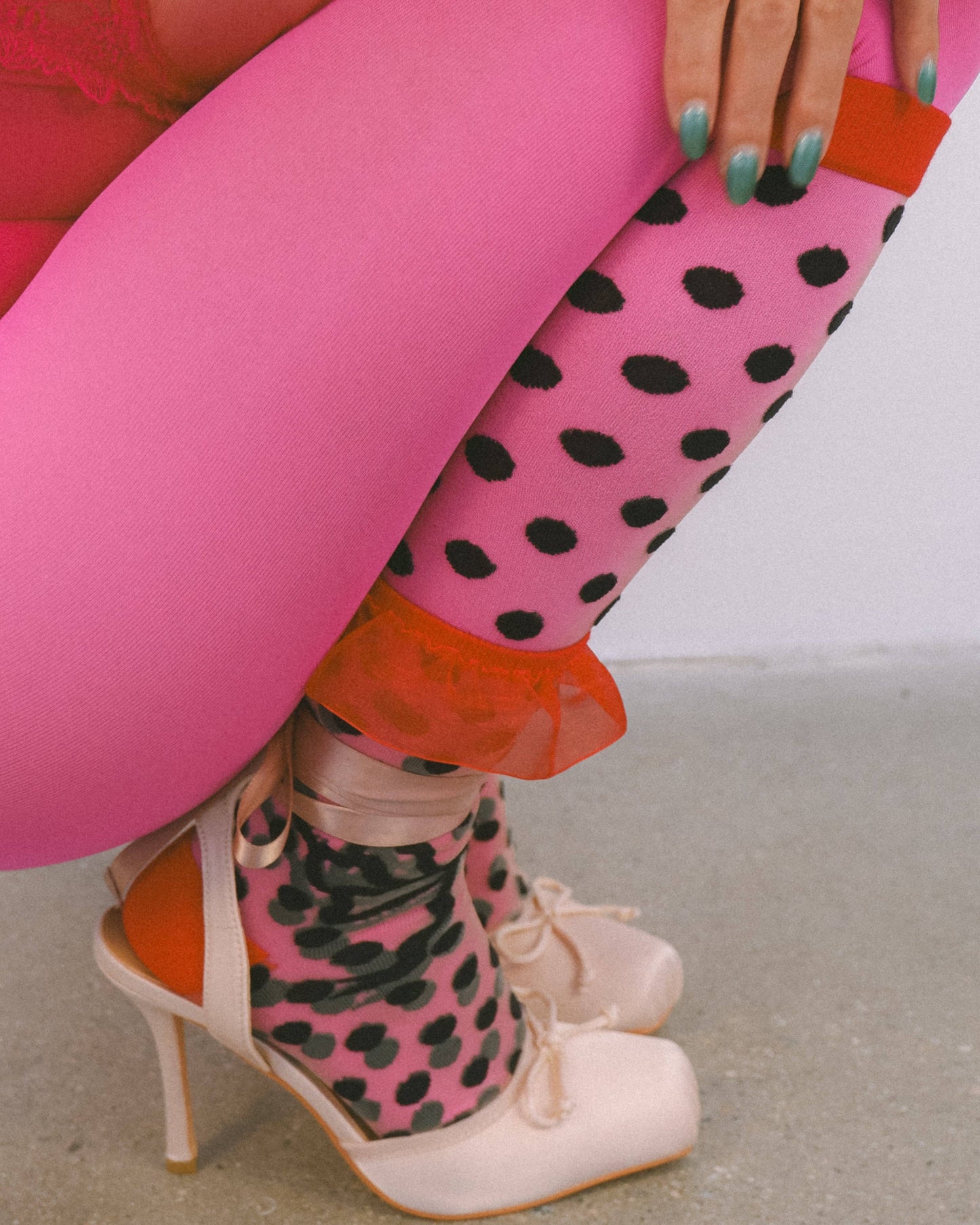 Polka Dot Bow Knee High Sheer Sock | Sock Candy