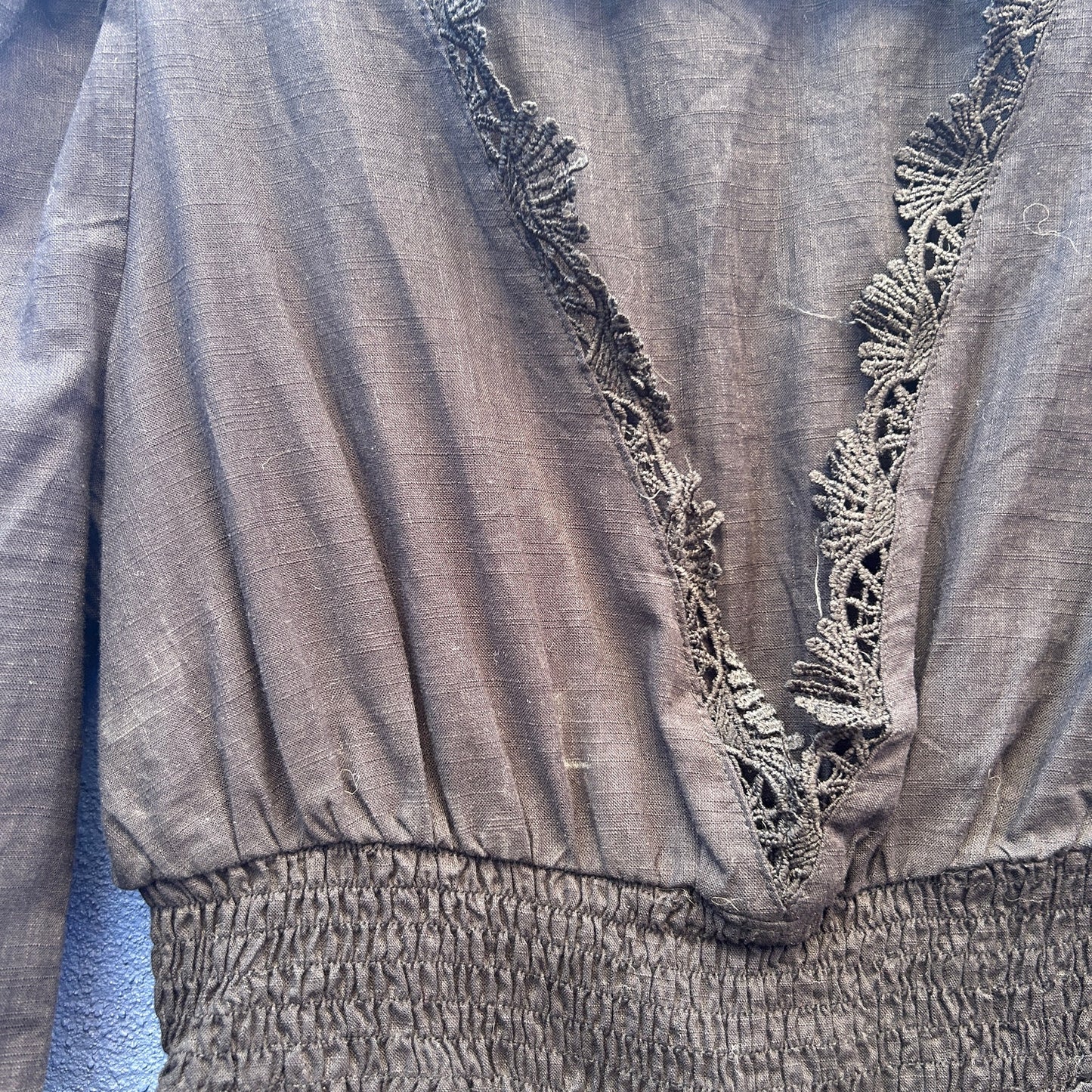 black cotton eyelet neckline dress