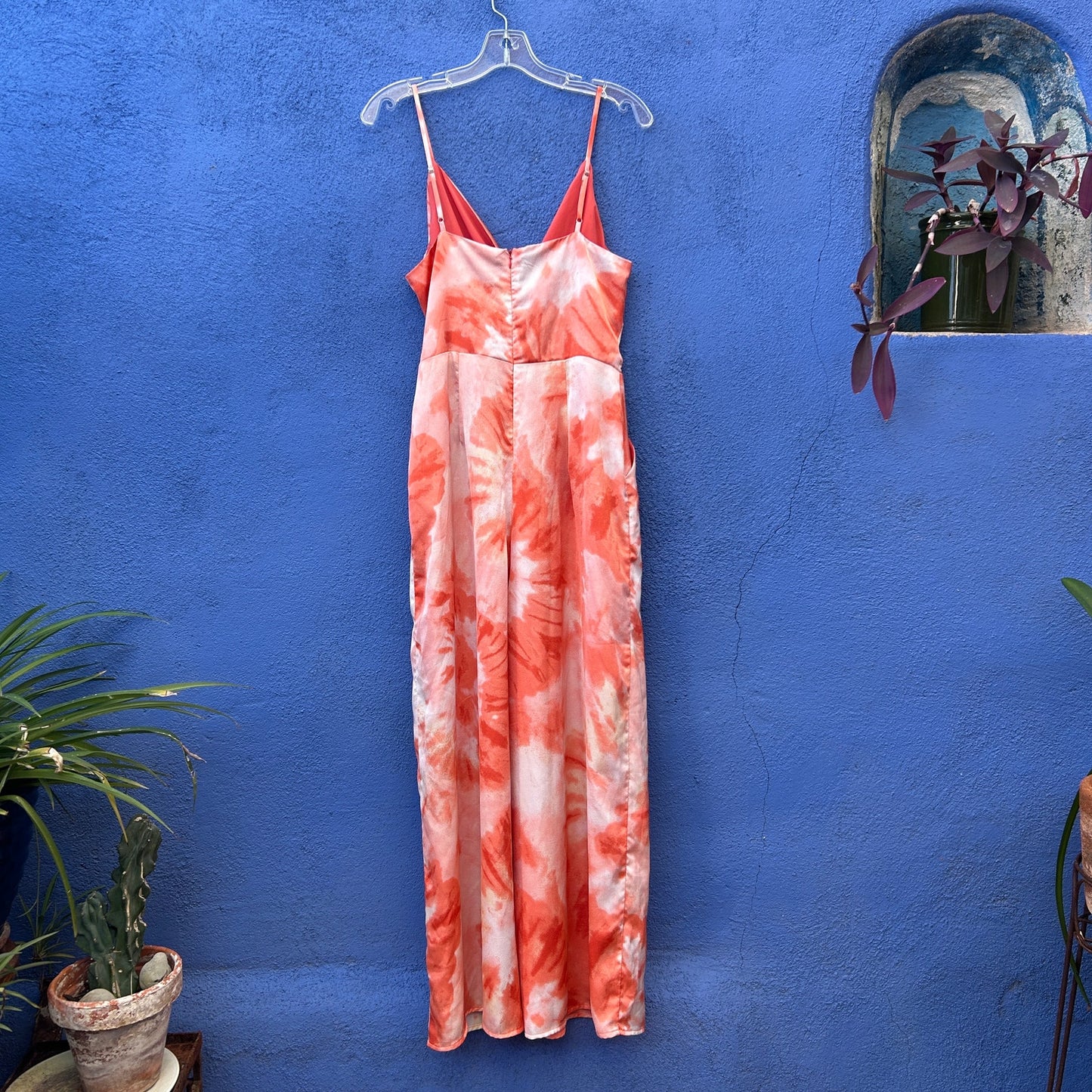 skies are blue surplice jumpsuit