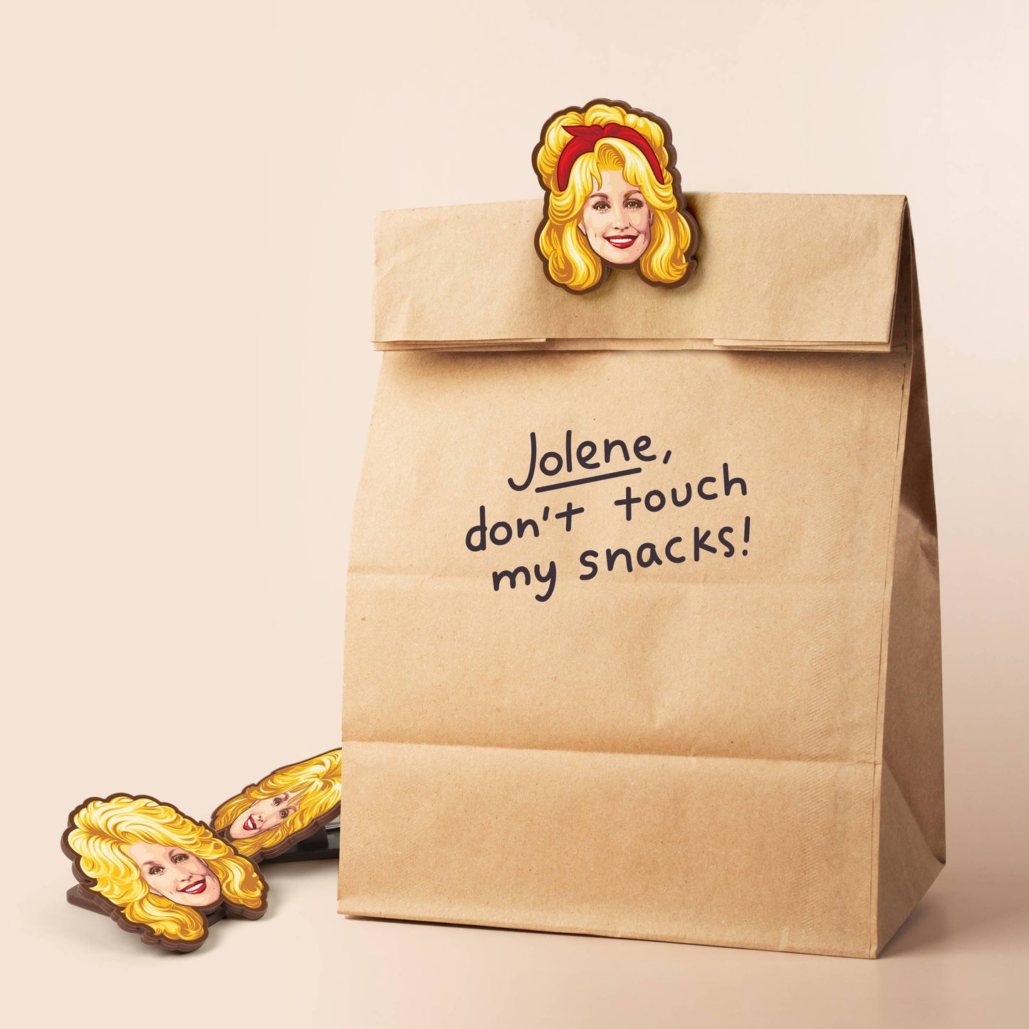 Dolly Parton Bag Clips, Set of 4, Iconic Hairstyle Designs | Fred & Friends