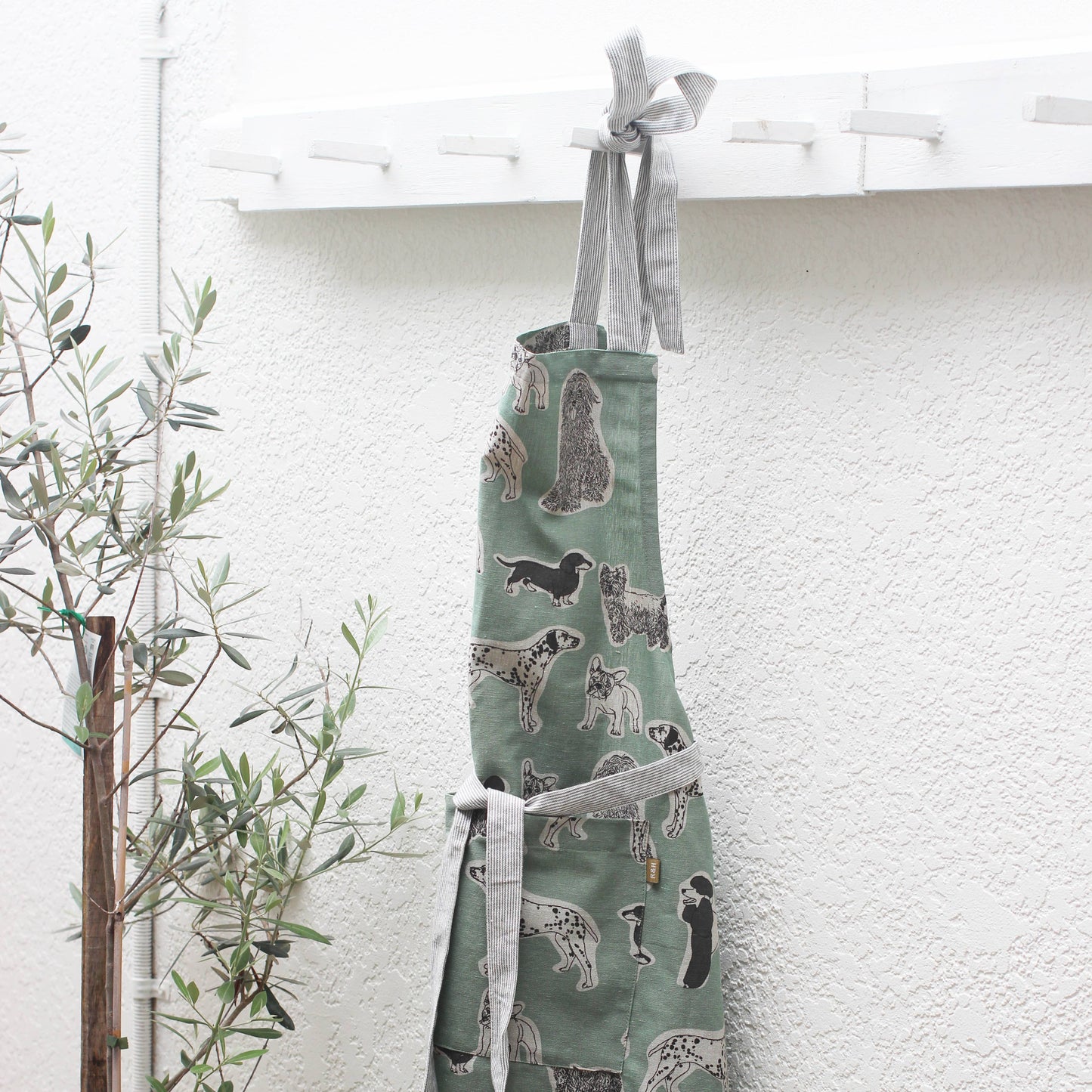 Aqua Storm Dog Print Apron  Standard Tie style | Raine & Humble
