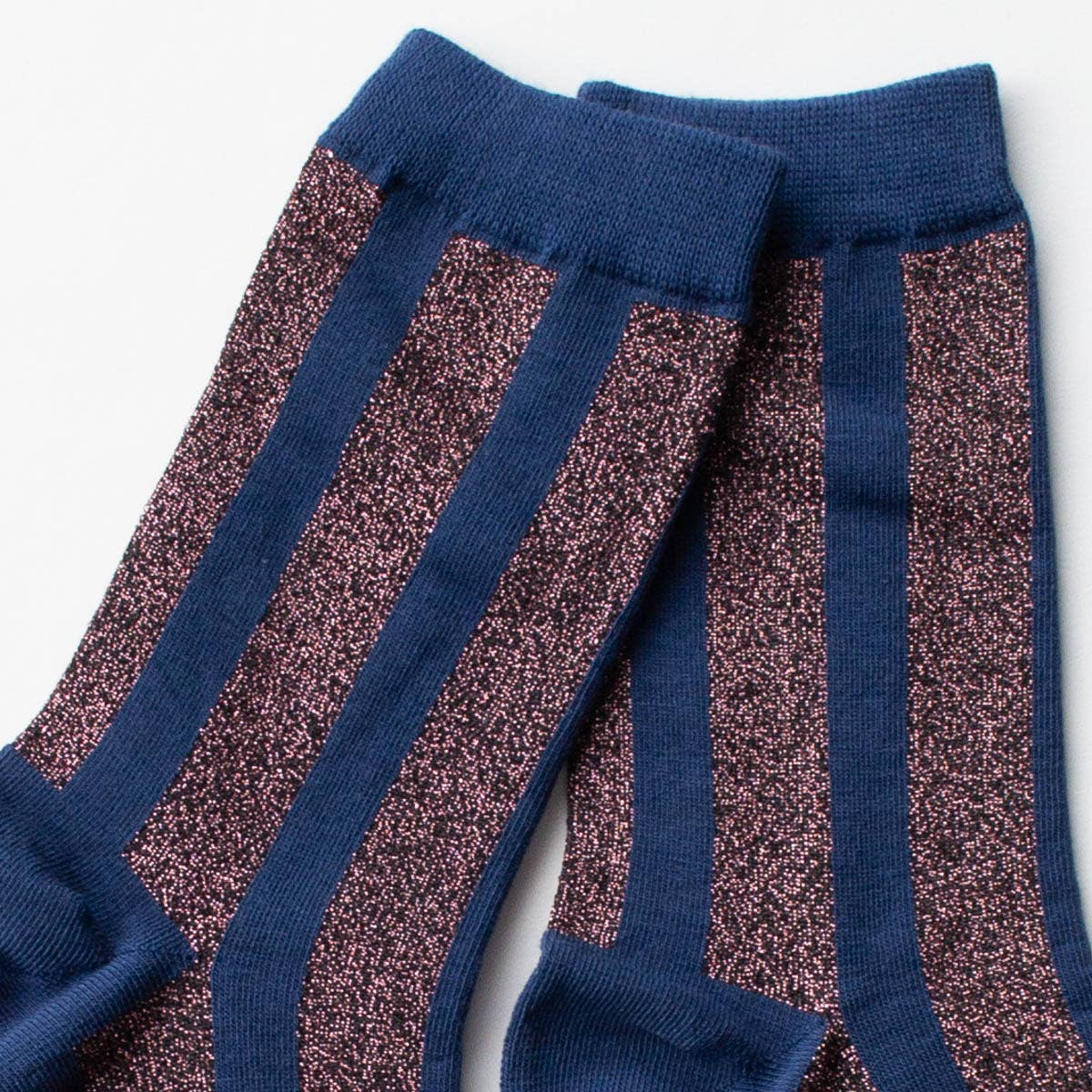 Tiepology | Glitter Vertical Striped Crew Socks