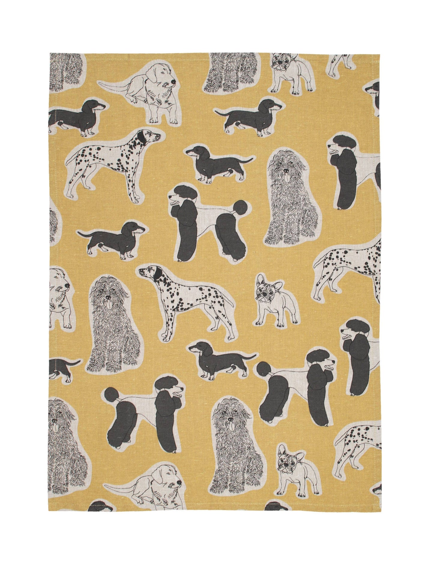 Dog Print Yellow Sunset Tea Towel Set of 2   | Raine & Humble