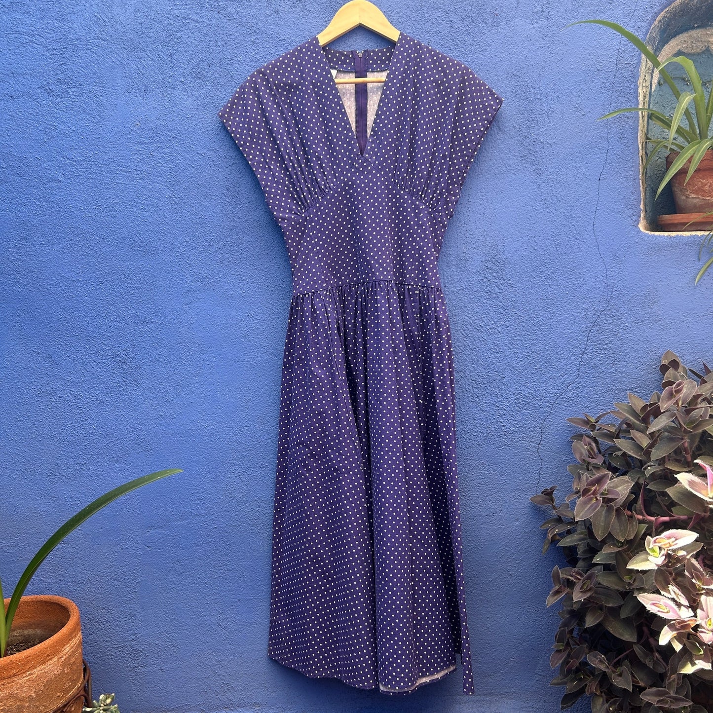 vintage 80s 90s laura ashley polka dot print cotton dress