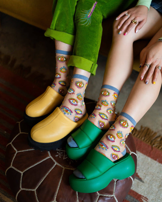Evil Eye Sheer Crew Sock | Sock Candy