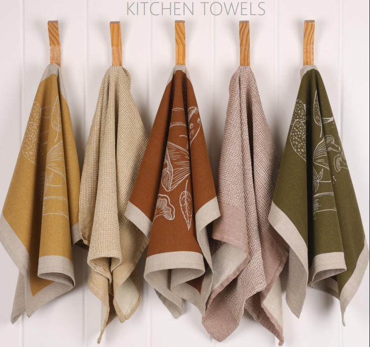 Brown Mushroom Waffle Tea Towel |  Raine & Humble