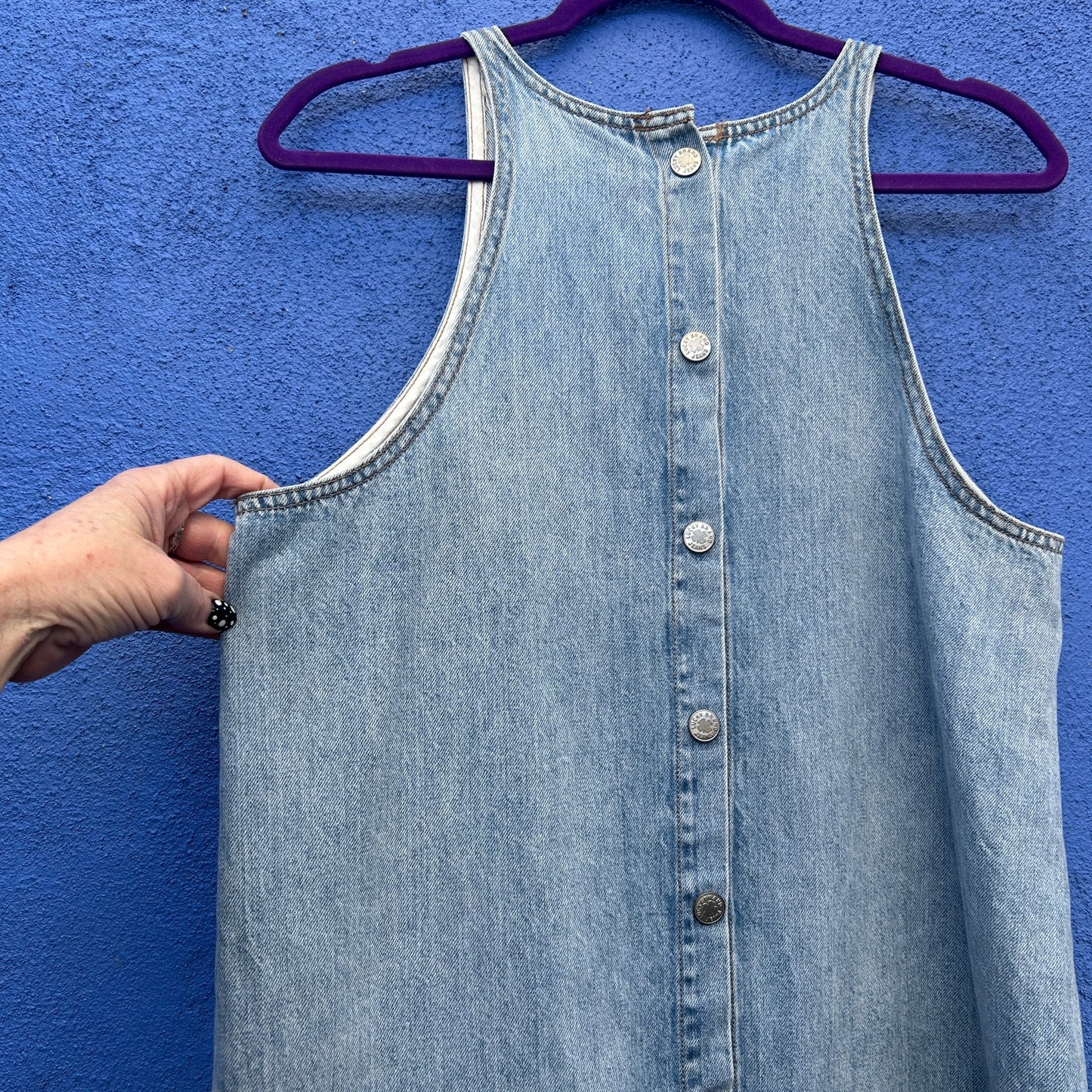 lucky brand sleeveless chambray dress