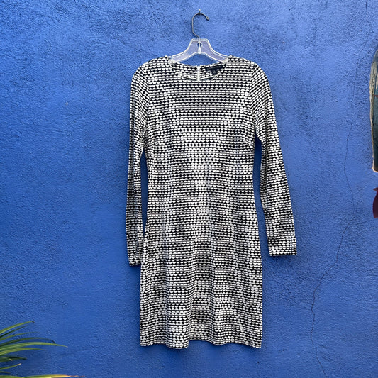 banana republic black and creamy white bodycon dress