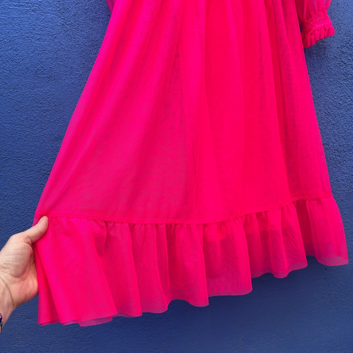 divided hot pink vintage nighty babydoll dress