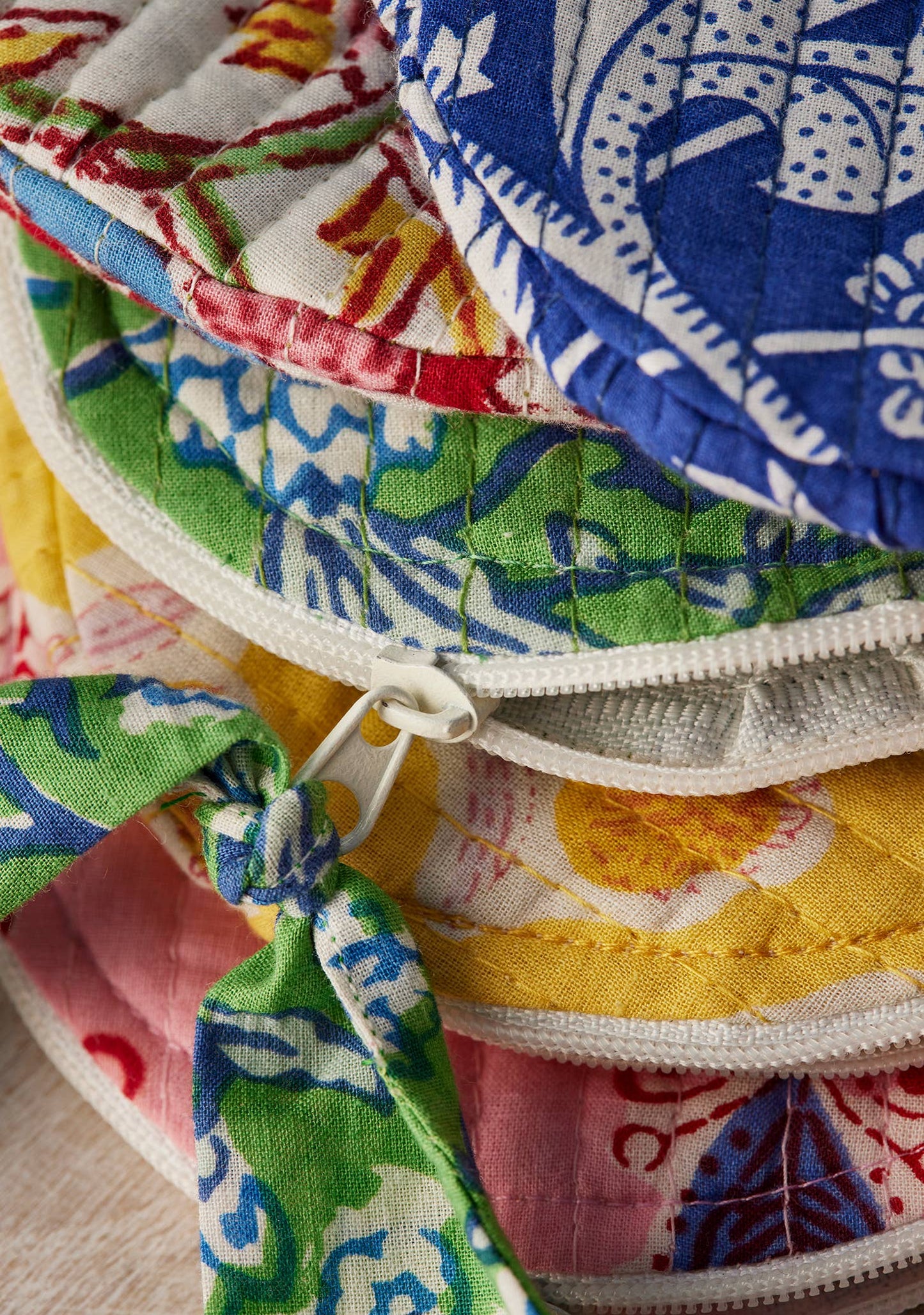 Block Print Round Coin Purse Mixed Prints