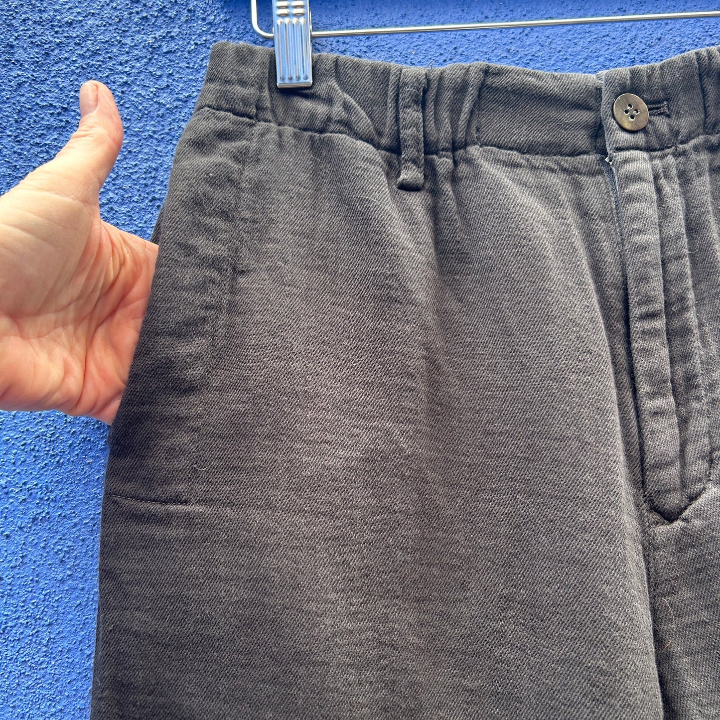 plantation by issey miyake black linen wide leg cropped pant