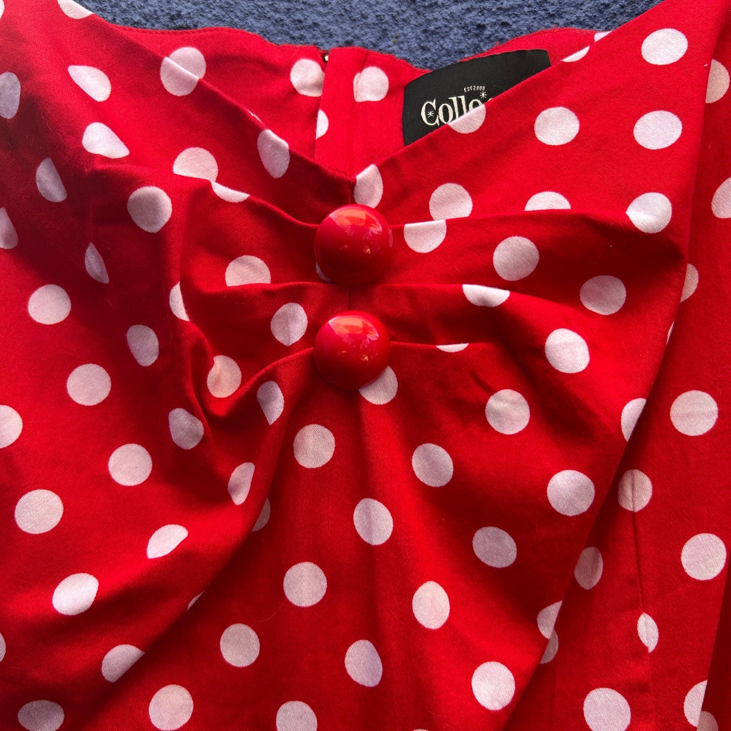 collectif london retro red and white polka dot cocktail dress