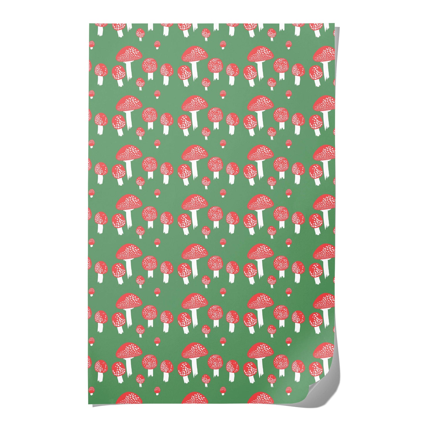 Red Cap Cards | Festive Mushrooms wrapping paper