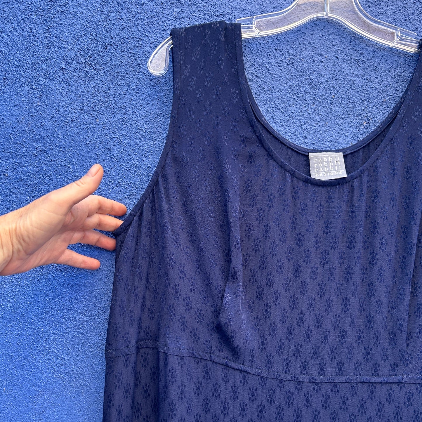 vintage 90s rabbit rabbit rabbit rayon blend sleeveless dress