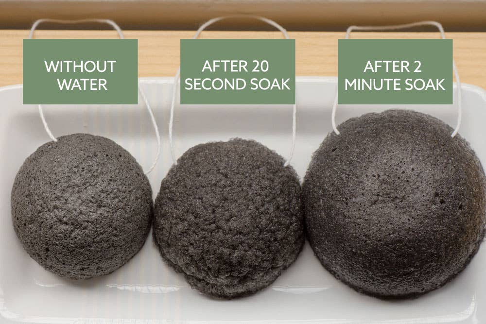 LUNA Charcoal Facial Sponge - Bulk Unpackaged - No Tox Life