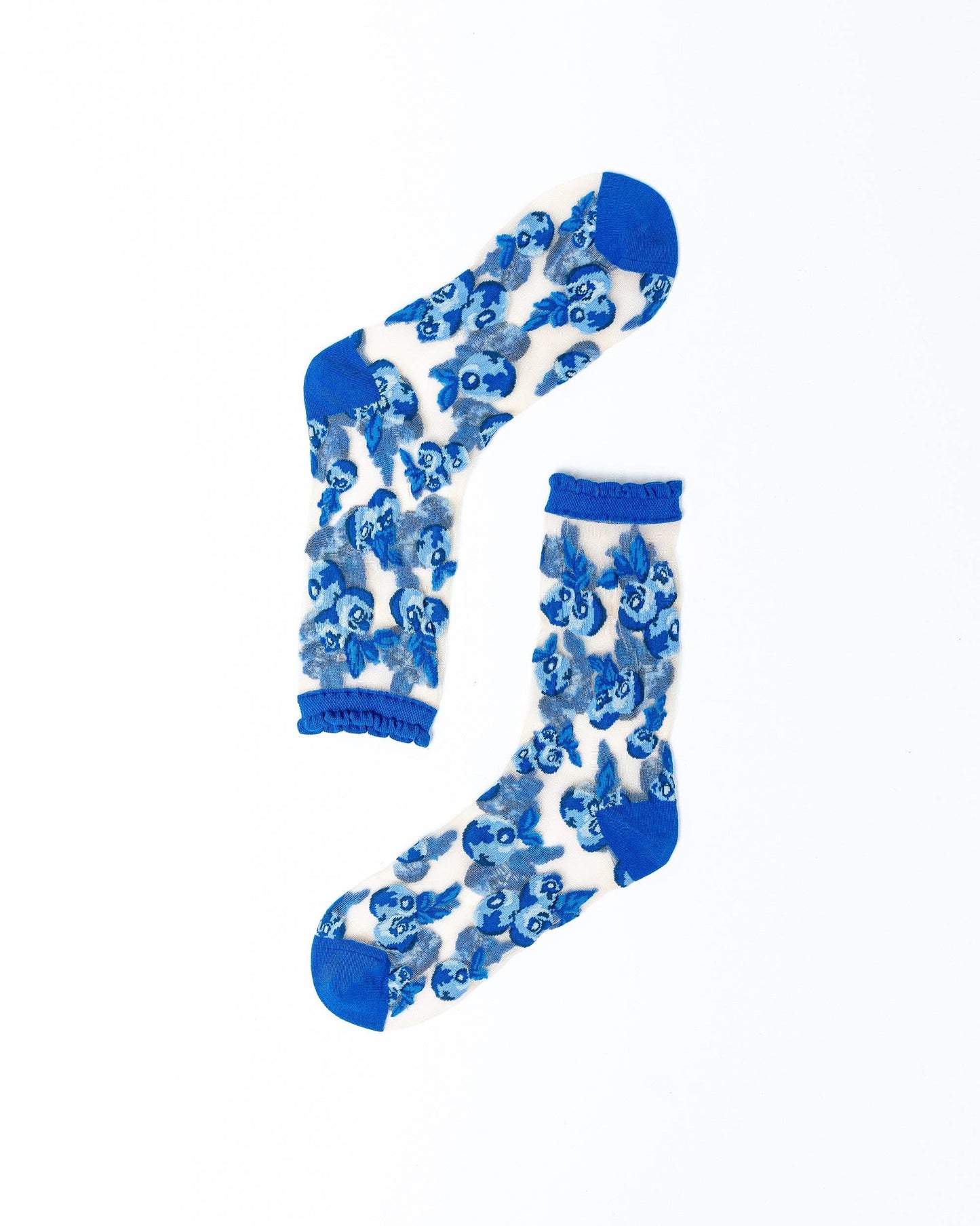Blueberry Ruffle Sheer Crew Sock | Sock Candy