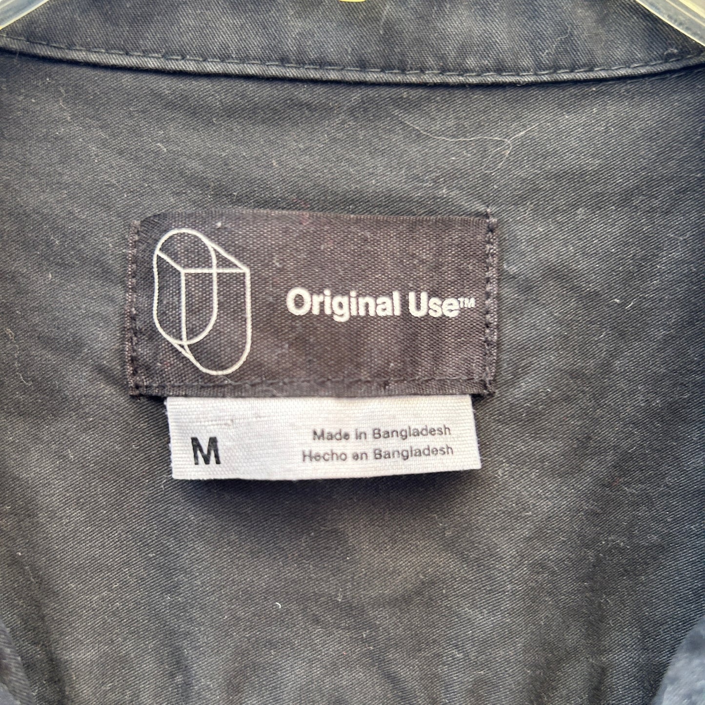 original use black snap front boxy shirt