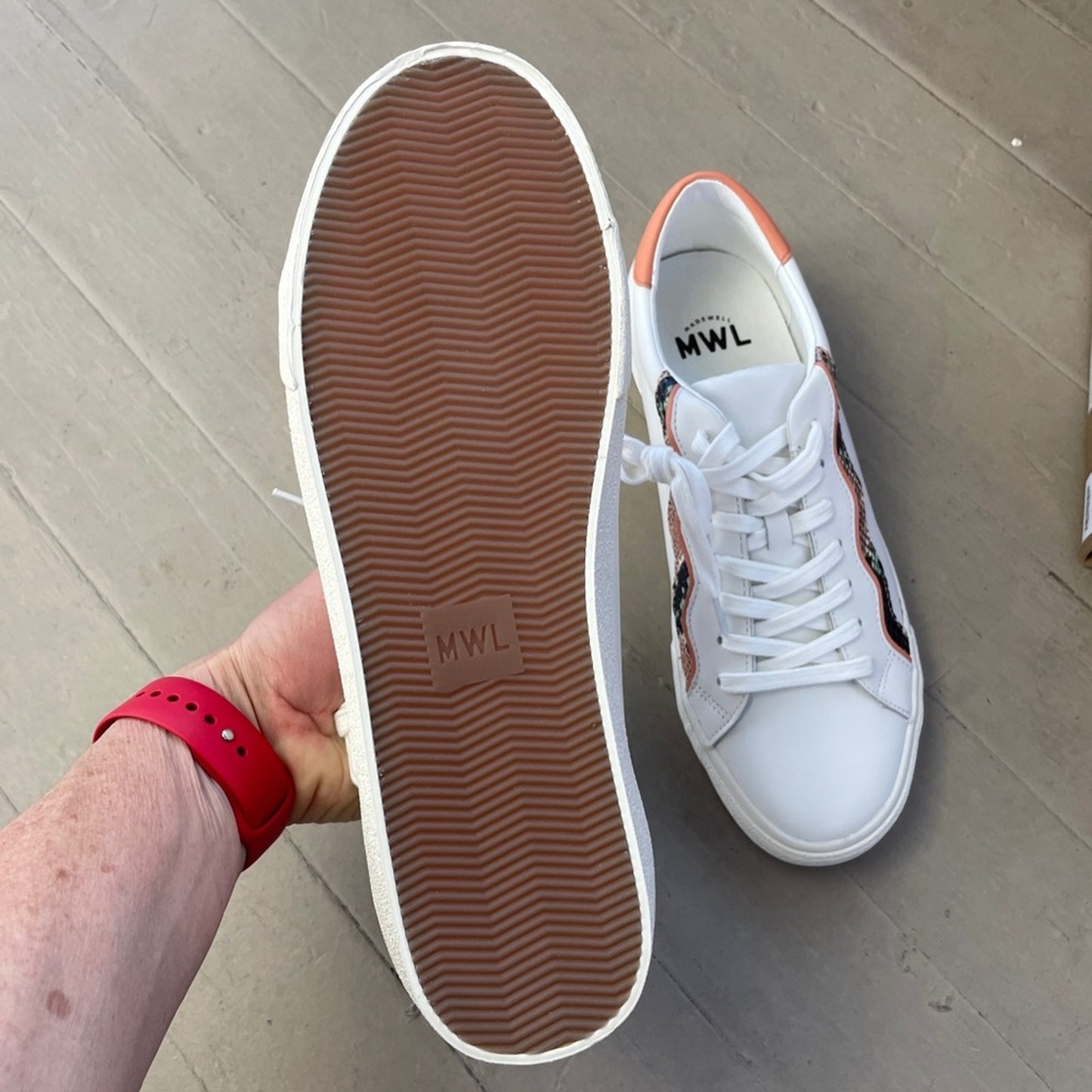 Madewell Sidewalk Wavy Low-Top Sneakers in Snake Embossed Leather and Suede NIB