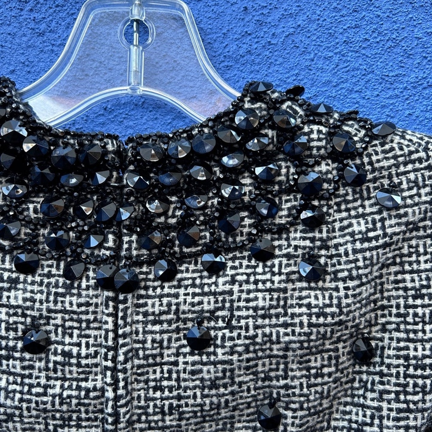 Vintage 50s 60s Hovland-Swanson Beaded Woven Wool Two Piece Cocktail Set