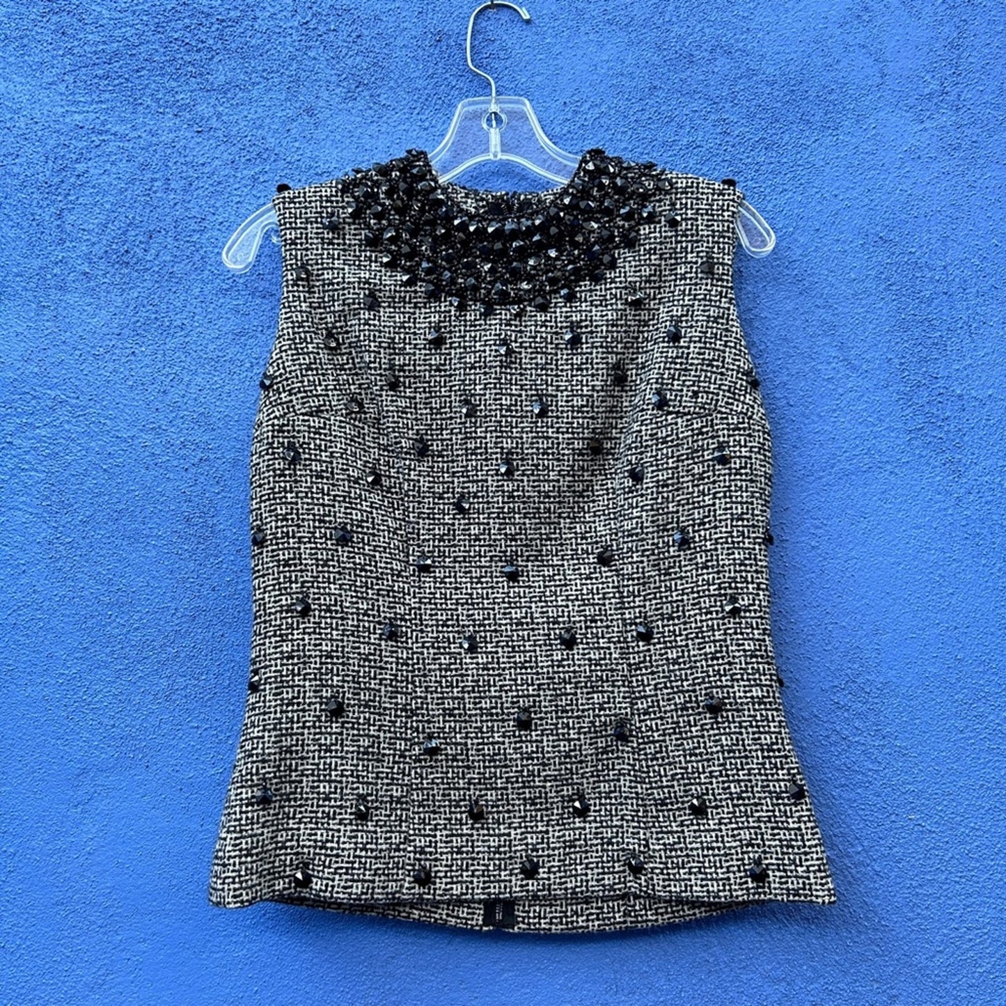 Vintage 50s 60s Hovland-Swanson Beaded Woven Wool Two Piece Cocktail Set