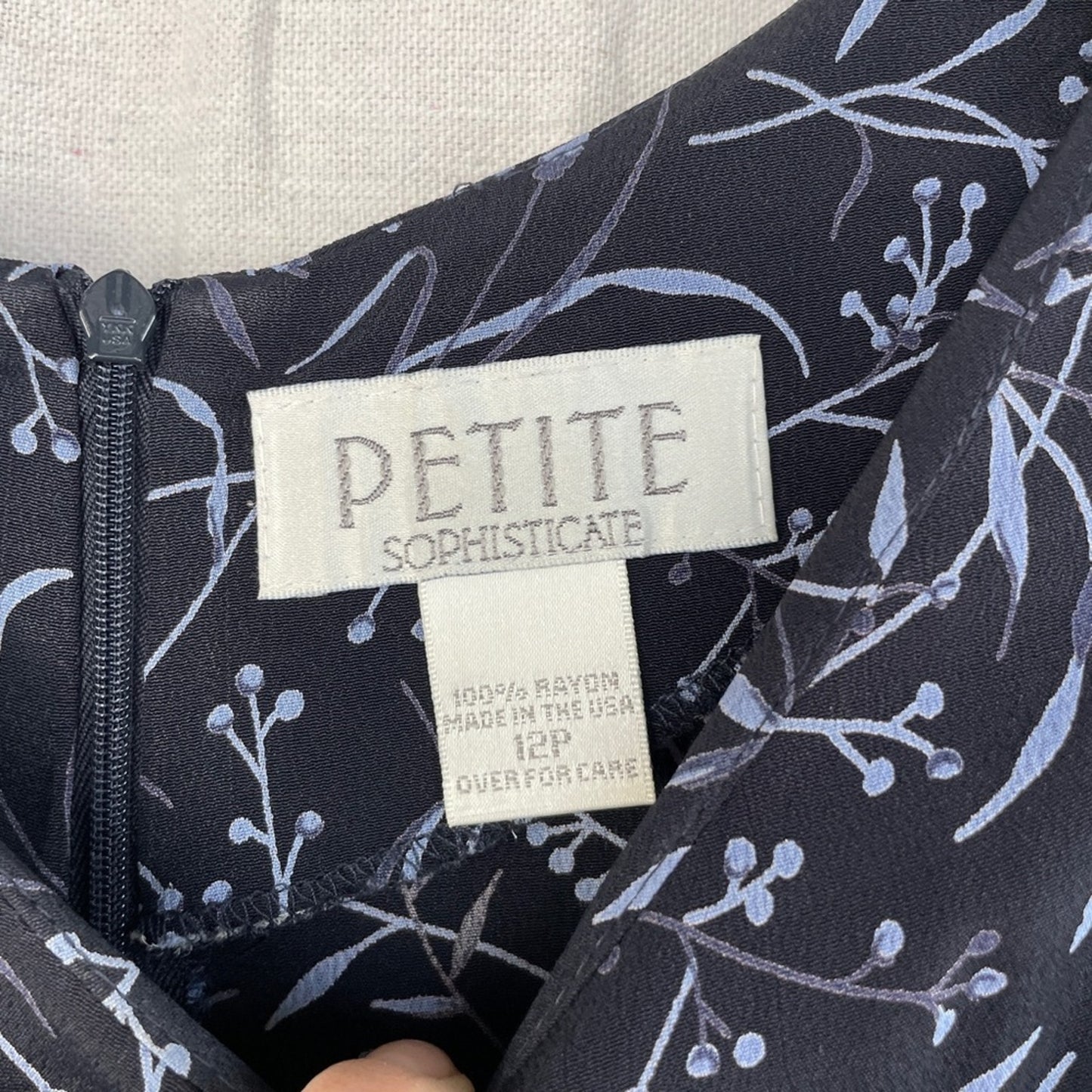 Vintage 90s Petite Sophisticate Blue Floral Maxi Shift Dress